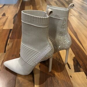 Steve Madden crystal sock booties